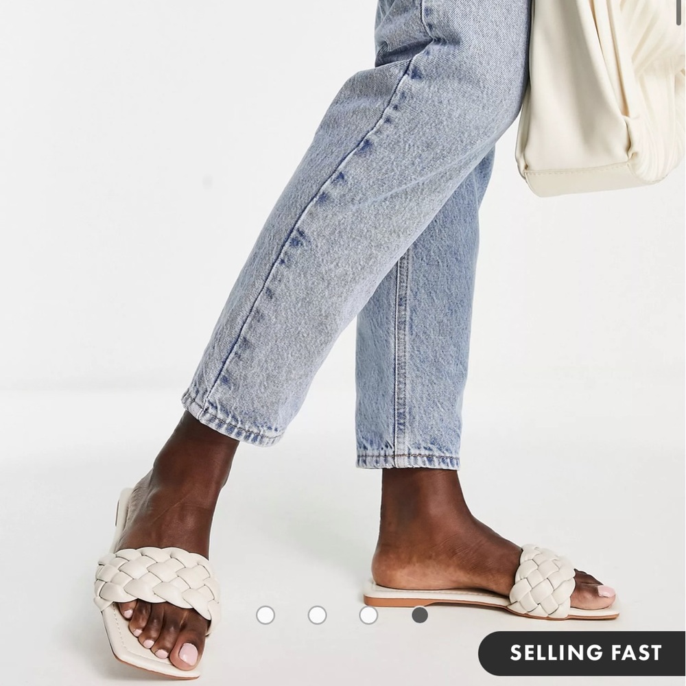 NWT ASOS Truffle Collection Woven Slip On Slide Sandals